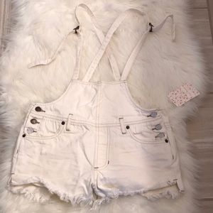 Free People NWT never worn white overalls